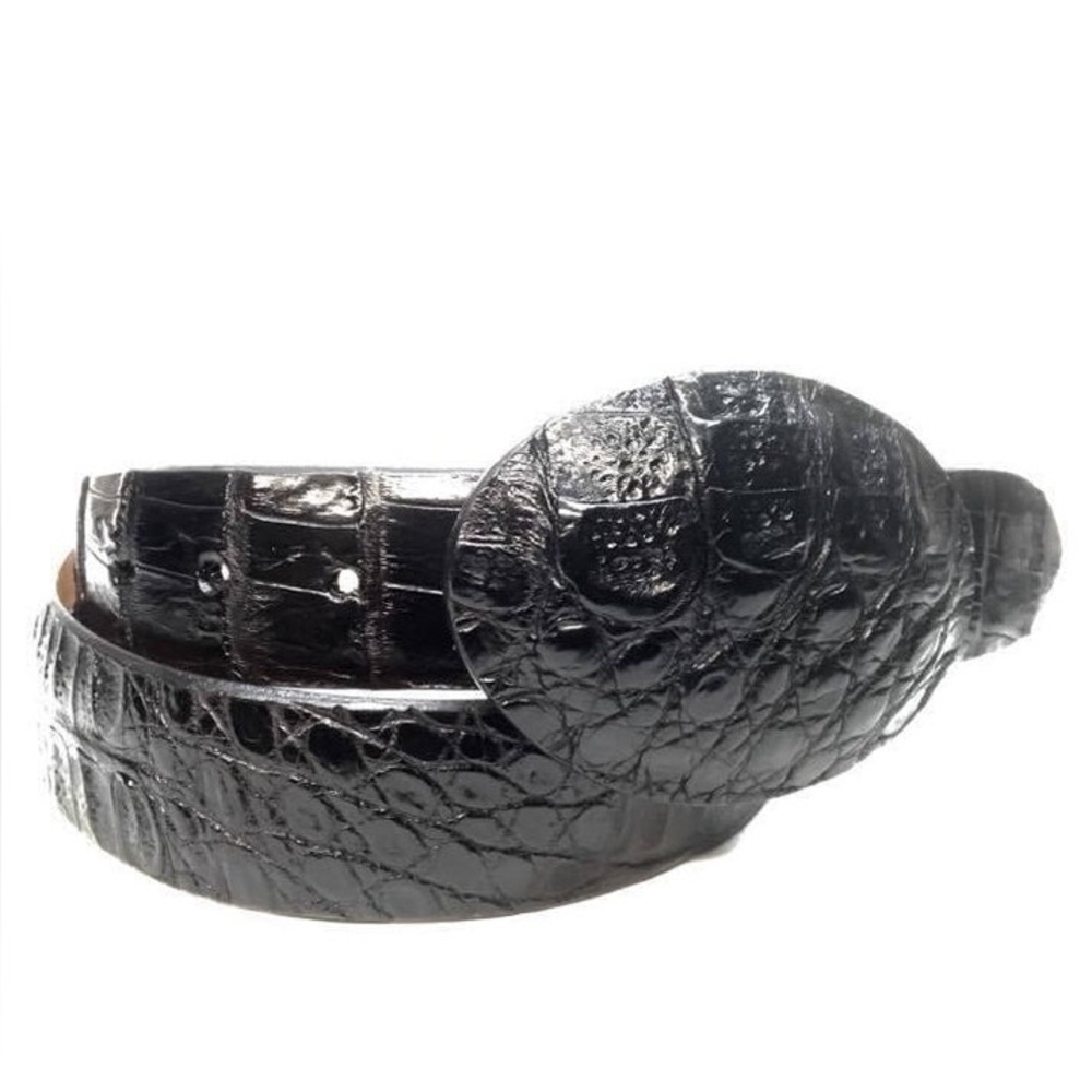 Los Altos Black Crocodile Full Skin Belt Size 44